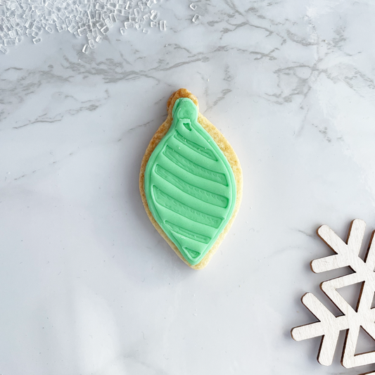 Forma de Bola de árbol de Navidad rayada - Navidad - Sello y cortador galletas